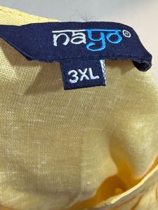 Plus size New yellow Kurta white pants set