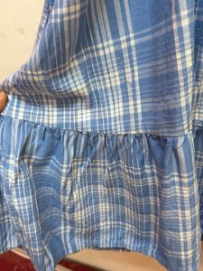 Blue Plaid Spaghetti Strap Dress