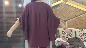 Wine Batwing Top