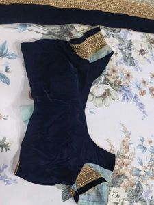 Embellished Light Blue saree with stiched blouse