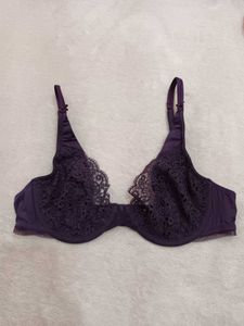 Elegant Purple Lace Bra 34B