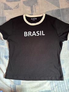 SHEIN Black Brasil Graphic T-Shirt