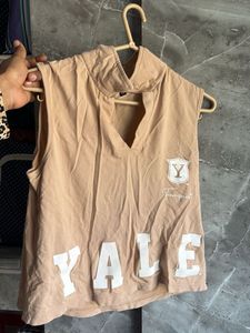 Yale Sleeveless Hoodie Top