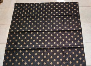 Black Cotton Dupatta Cum Kurta Fabric 2.25 Metres