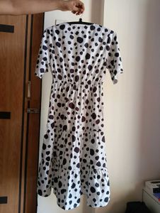 Chic Dalmation Print Midi Dress