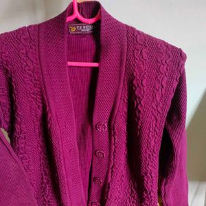 Vintage Purple Knit Cardigan