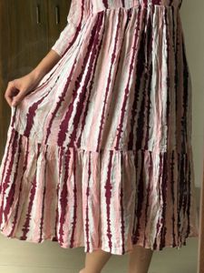 Boho Tie-Dye Tiered Midi Dress