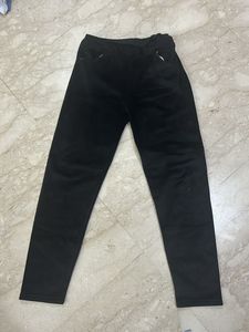 Velvet Women Black Pants Trouser