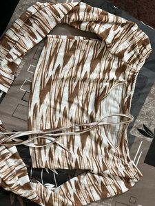 Brown Patterned Crop top