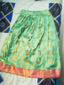 Children Lehenga Jacket Green and Gold