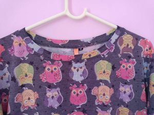 Cute Owl Print T-Shirt