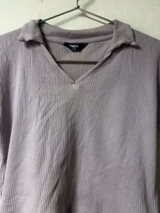 max Ribbed  V-Neck Top
