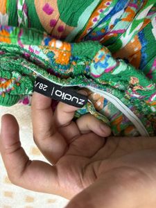zudio Boho Paisley Print Green Shorts