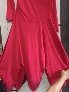 Chic Red Asymmetrical Dress