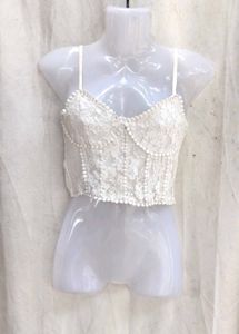 I. White Lace Corset Top