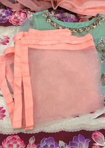Elegant Peach Layered Lehenga Choli with Dupatta