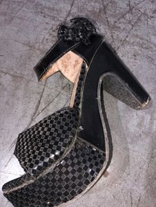Black Wedge Sandals