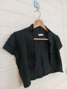 Chic Black Cropped Bolero Shrug