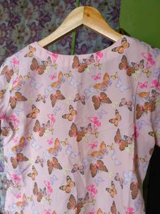 M &amp; H Butterfly Printed Pink Dress
