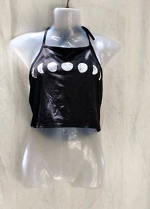I. Black Moon Phases Halter Top
