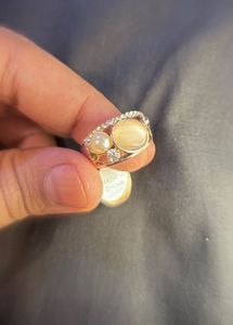 Rose Gold Pearl and Diamond Ring