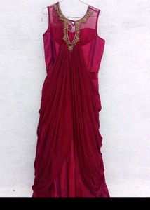 bust 40 Elegant Maroon Gown