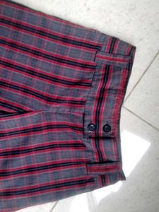 Classic Plaid Wide Leg Trousers
