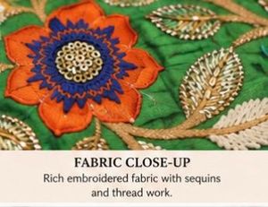 Embroidered Green Silk Blouse
