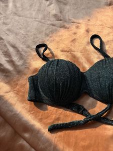 Sparkly Black Bikini Top