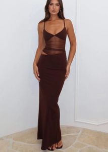 Elegant Brown Maxi Dress