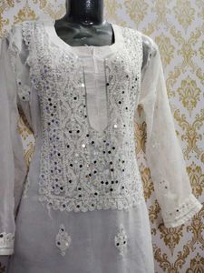 Chicken Mirror Work  Kurta For Women And Girls