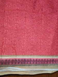 Beautiful Carrot Red Printed Saree