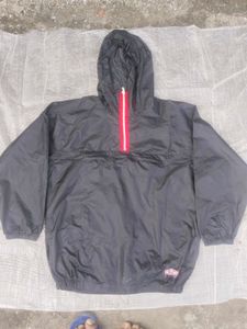 Black Hooded Anorak Jacket waterproof