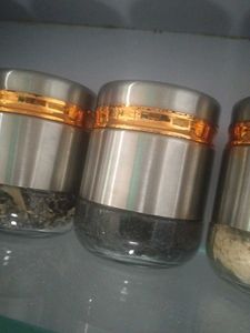 Set of 12 glass Spice Jars