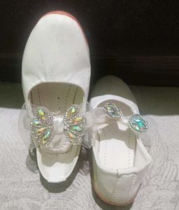 Sparkly White Ballerina Flats