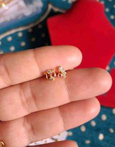 Elegant Gold &amp; Stone Stud Earrings