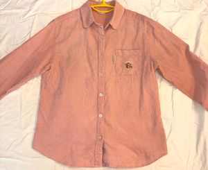 Vintage Dusty Pink Corduroy Button-Up Shirt