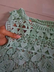 Light Green Crochet Lace Top