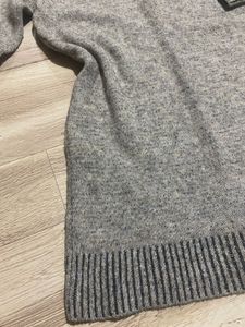 Cozy Grey Knit Sweater Dress