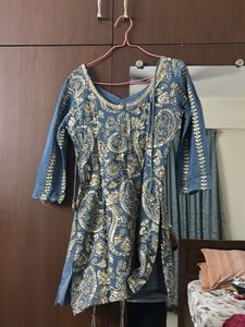 Embroidered Blue Kurta
