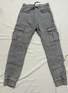 Men's Grey Cargo Jogger Pants