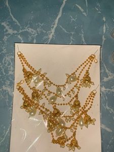 Elegant Pearl & Gold Jhumka Jewellery Set