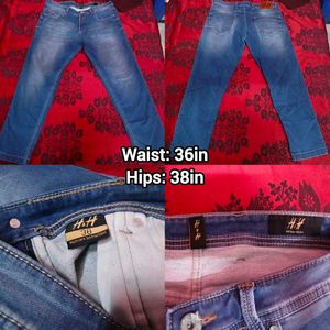 Multiple Unisex Blue Denim Jeans
