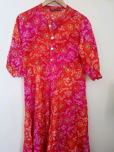 Orangish Pink Kurta For Women