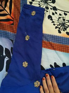 Royal Blue Embroidered Kurta Hardly wored