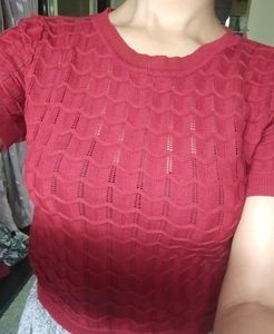 Chic Textured Red Top