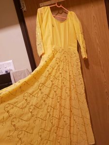 Elegant Yellow Ethnic Gown