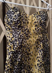 Leopard Print Strapless Mini Dress