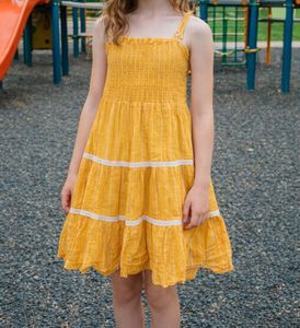 Girls' Yellow Tiered Dress
