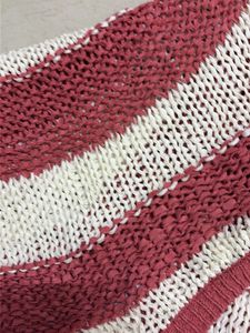 Striped crochet/knit Pullover